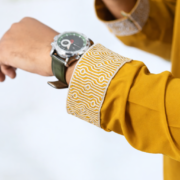 Zynoor China Micro Stitch Panjabi with Elegant Embroidery (Mustard Yellow) - Image 2